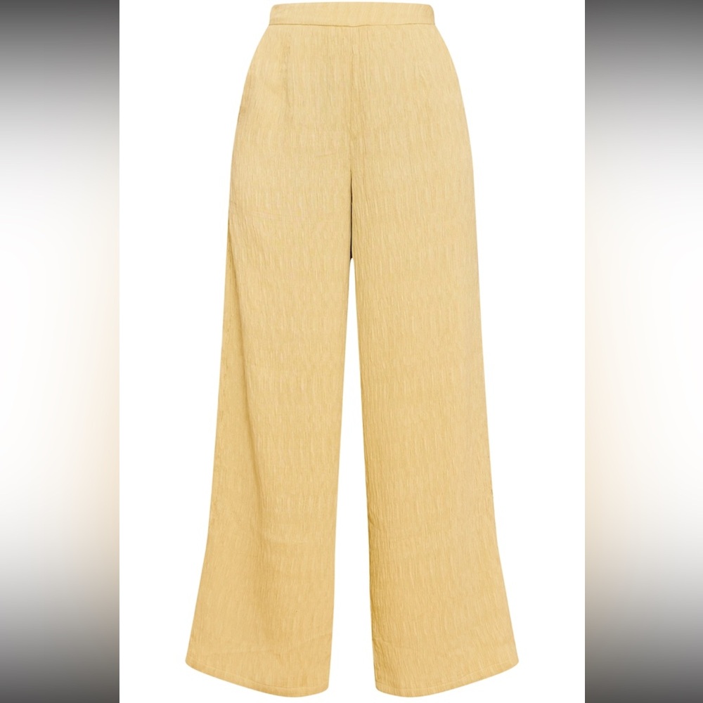 NWT. PLL LEMON BANDEAU ASYMMETRIC DRAPE DETAIL TOP + WIDE LEG PANT SET - Picture 5 of 8